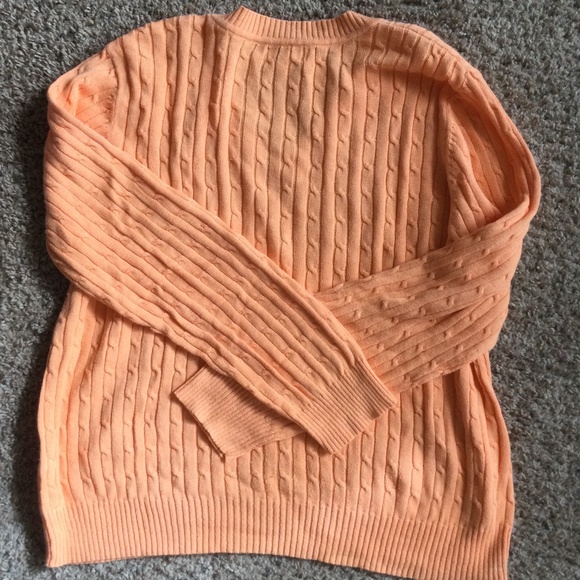 Studio Works Cable Knit Peach Sweater - Picture 6 of 17